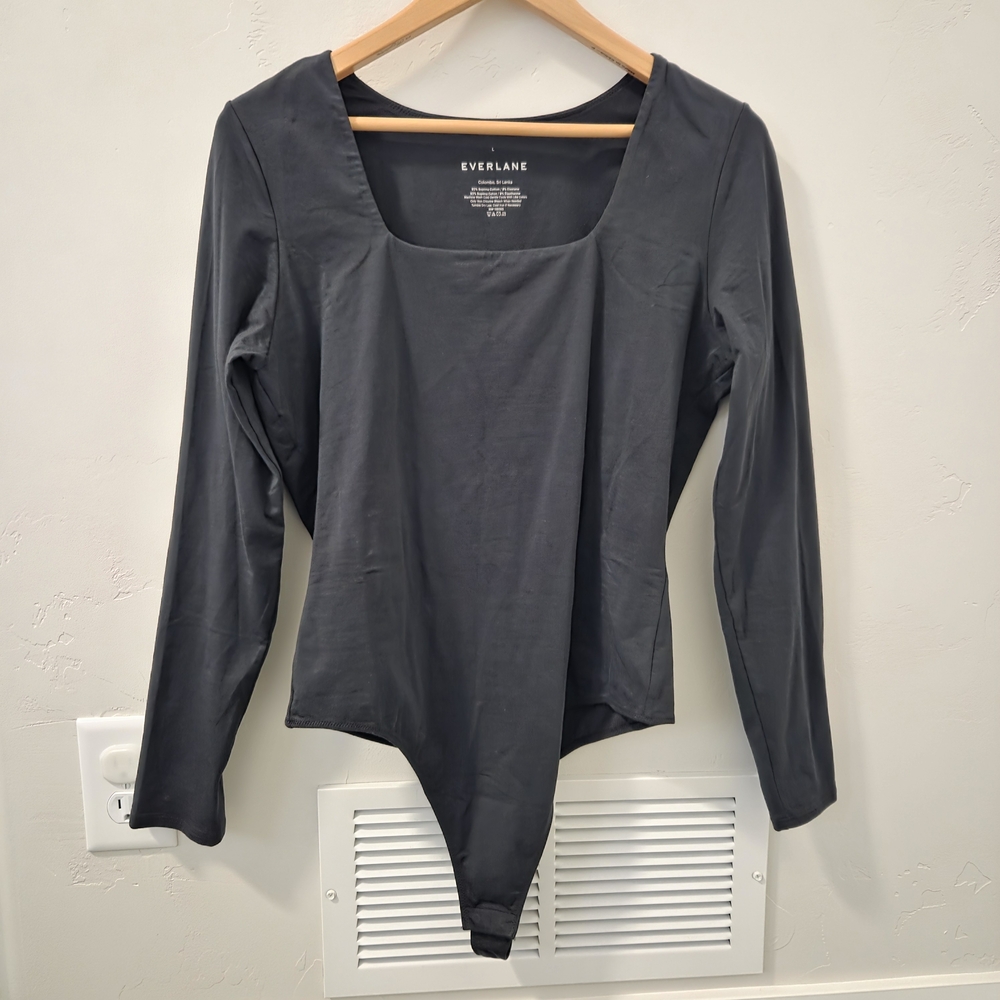 Everlane Black Long Sleeve Bodysuit Sz L NWOT